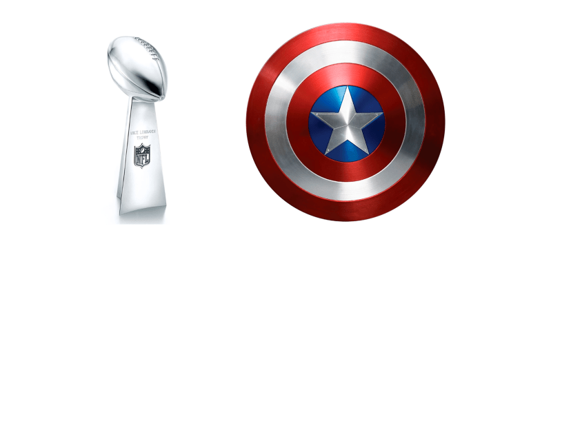 The Vince Lombardi Trophy and Captain America's Shiel
